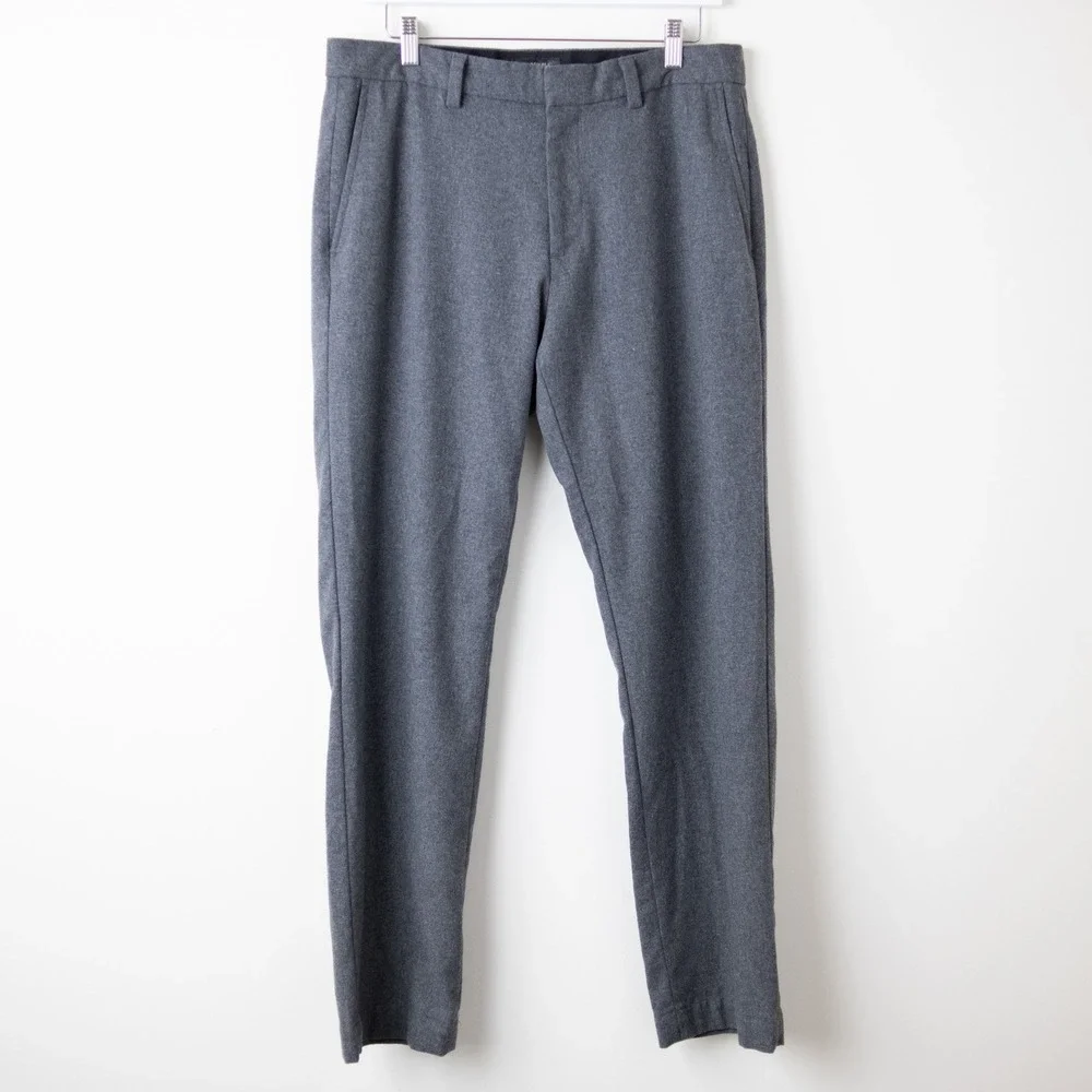 Banana Republic Emerson Dress Pants Mens 33x32 Dark Gray Wool Blend
